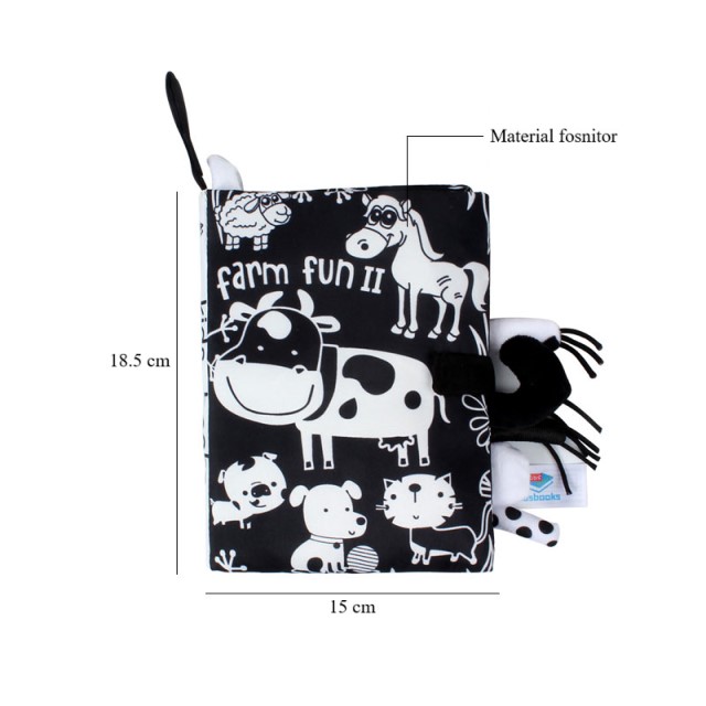 Carte senzoriala pentru bebelusi cu contraste vizuale Empria din material fosnitor